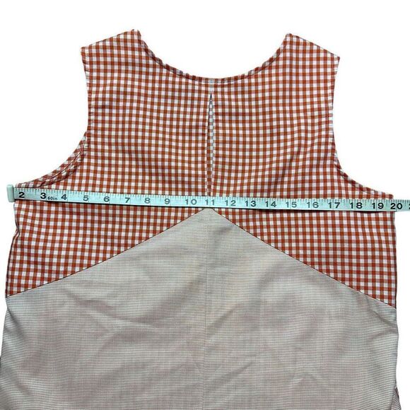 Double R by Ravi Ratan Sleeveless Top Blouse Gigham Red White Size Medium - Picture 7 of 8